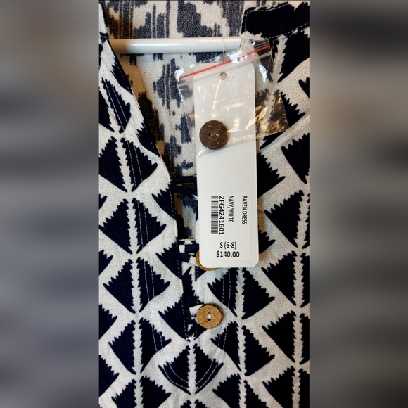 Soft Surroundings NWT Raven Dress Size Small Navy White Sheath Elegant Chic Boho - Picture 5 of 10